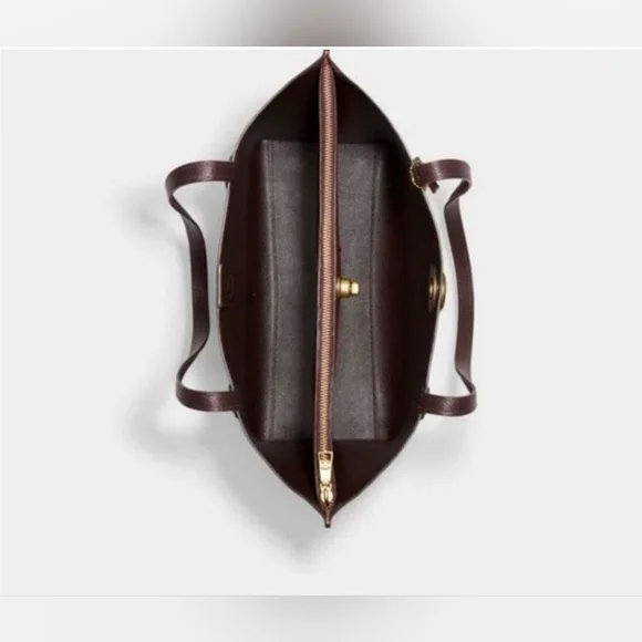 COACH Color-Block Leather Willow Tote Sport Red Multi NWT - Picture 3 of 6